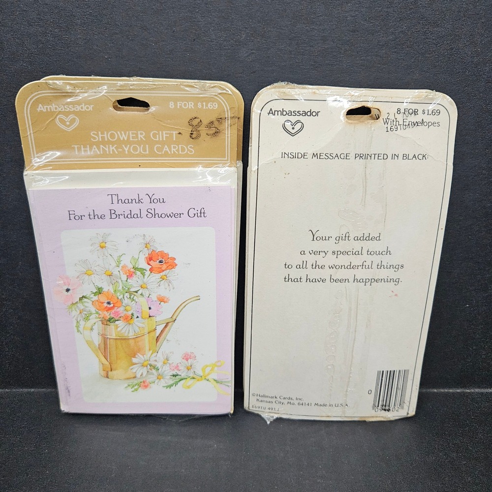 Ambassador Bridal Shower Thank You Cards Purple Floral 32 Count Vintage Hallmark
